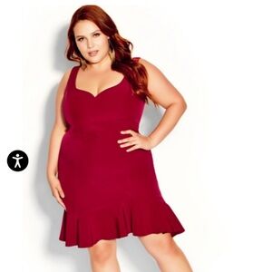 City chic red sweetheart dress